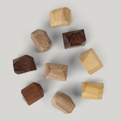 Upcycled Wood Stacking Stones - Set of 9