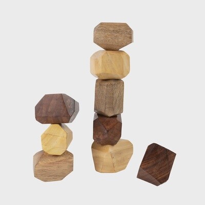 Upcycled Wood Stacking Stones - Set of 9