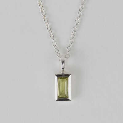 Peridot Silver Pendant Necklace