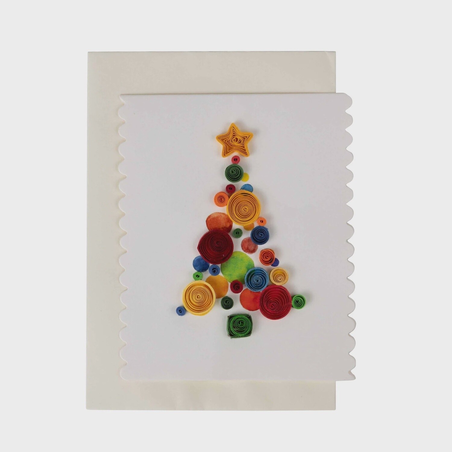 Colorful Christmas Tree Quilled Card