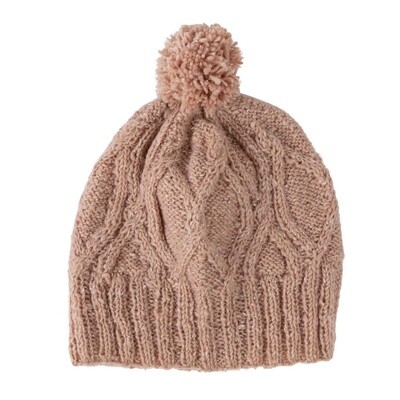 Le Ski Cable Knit Winter Hat - Pink