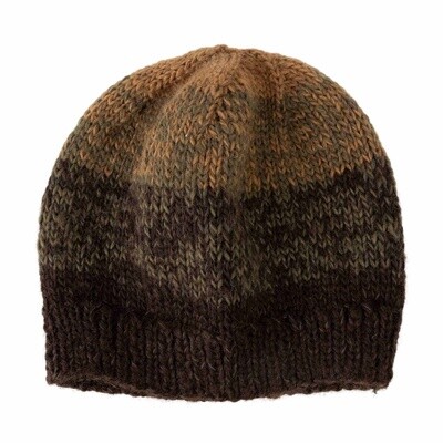 Hat ombre unlined wool/cotton 9Dx9H brn/olive/tan