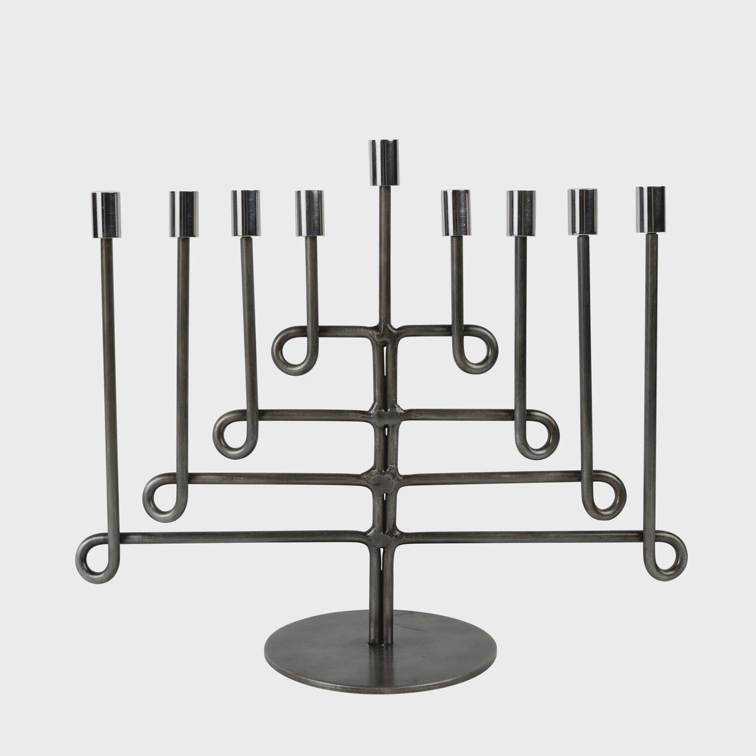 Antiqued Twisted Iron Menorah