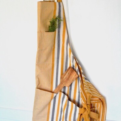 Yellow Stripe Kitchen Full Apron
