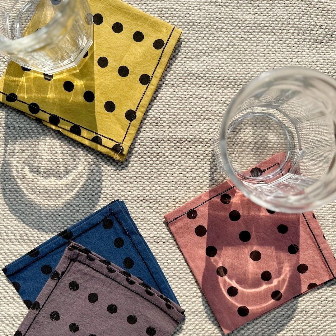 Polka Dots Cocktail Napkins - Set of 4