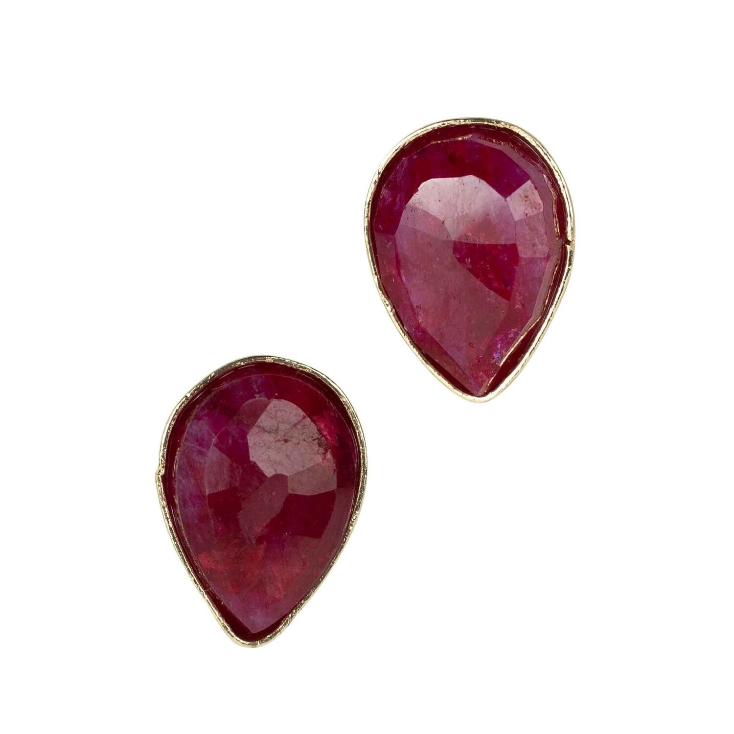 Ansoo Stud Earrings - Magenta