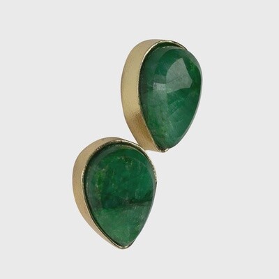 Ansoo Stud Earrings - Green