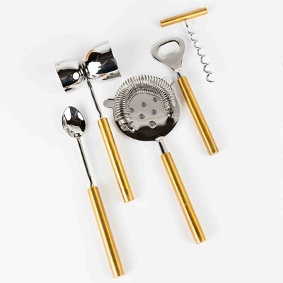 Kokatel Bar Tool Set with Stand - Set of 5