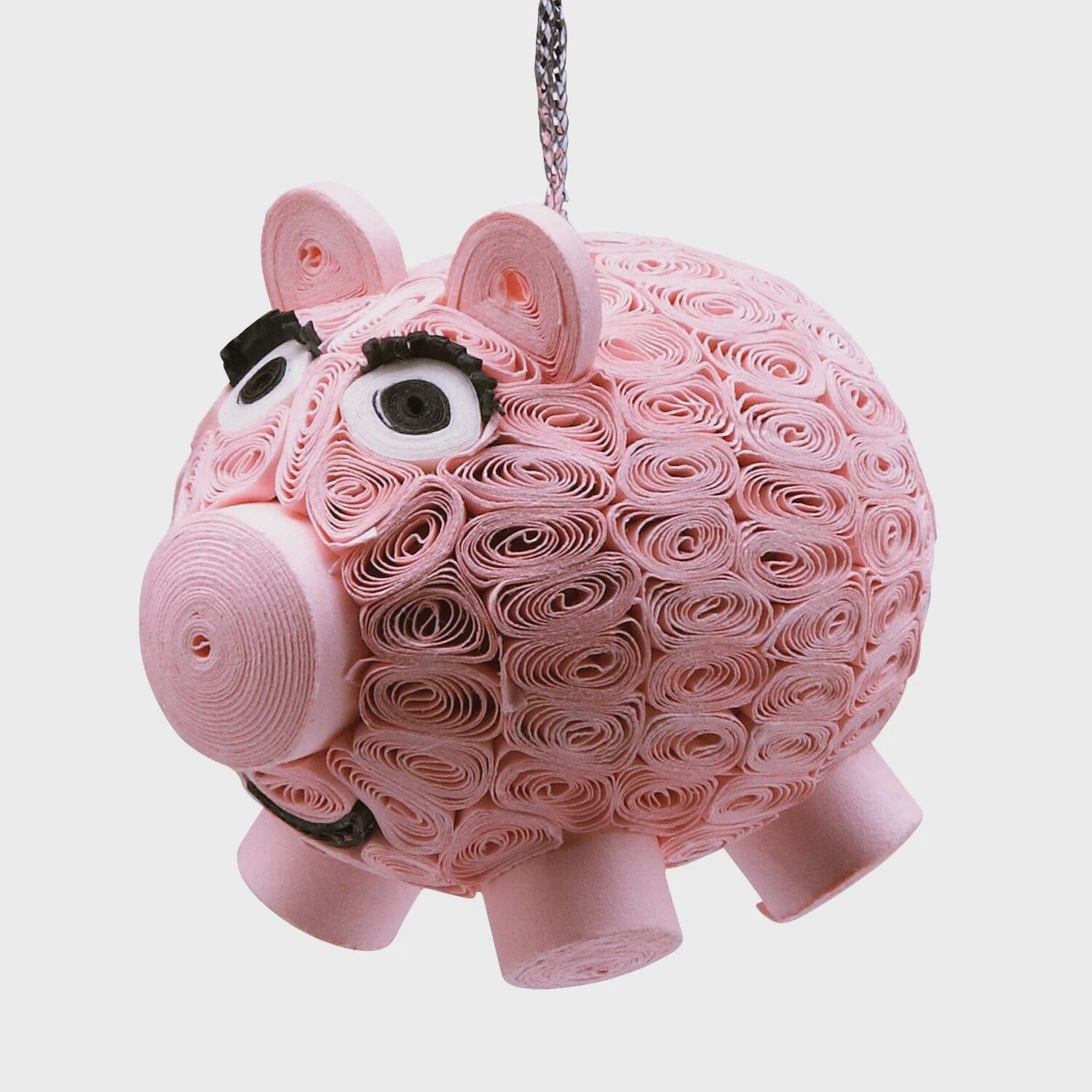Smiling Pig Quilled Ornament