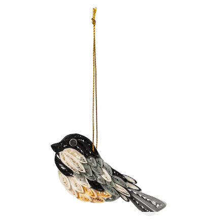 Quill Chickadee Ornament