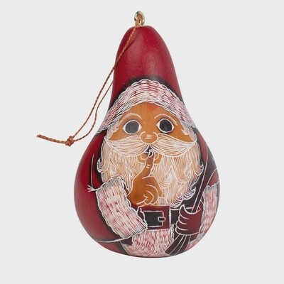 Santa Gourd Ornament