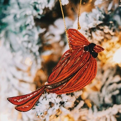 Cardinal Quilled Ornament