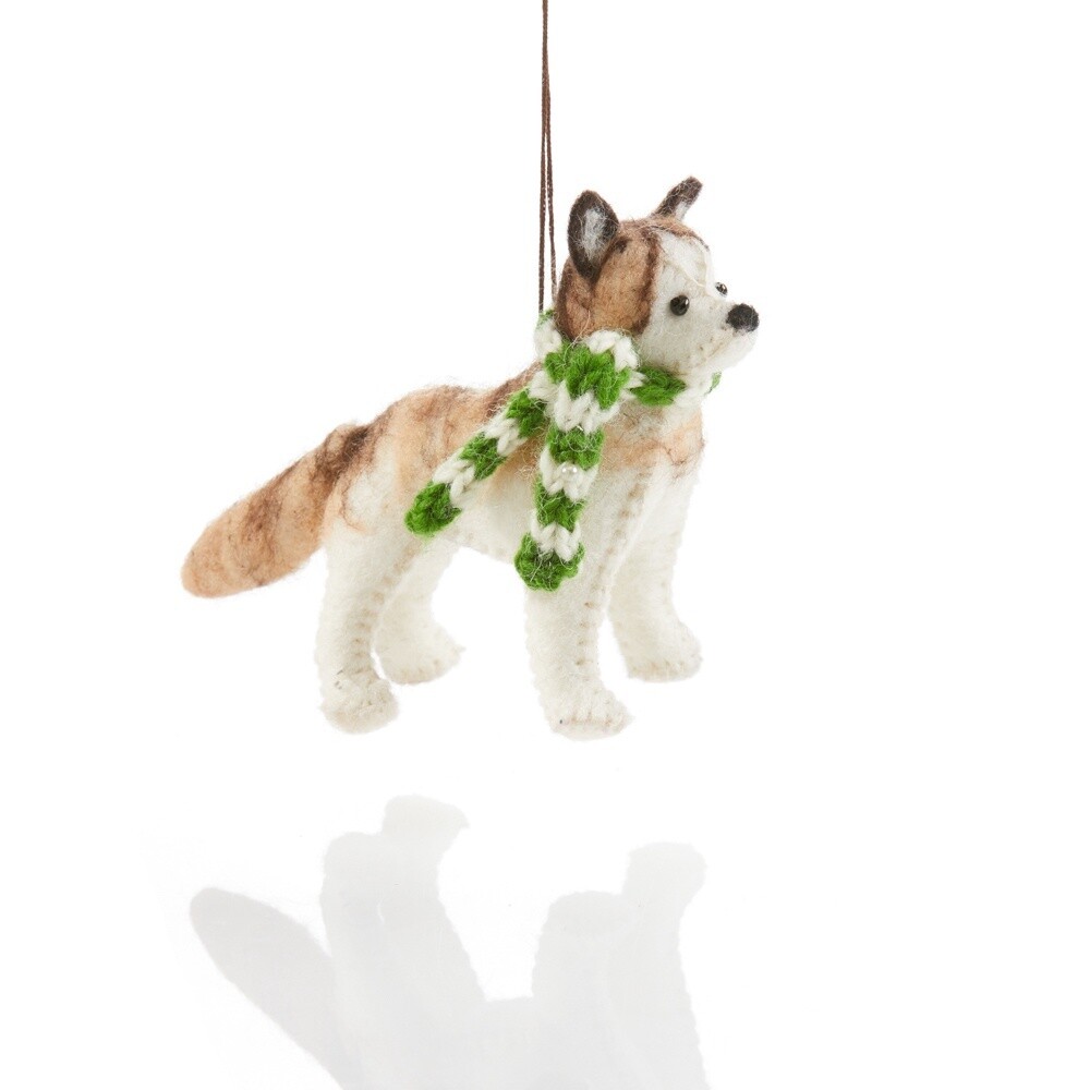 Felted Husky Ornament