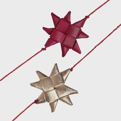 Red &amp; Gold Palm Star Garland