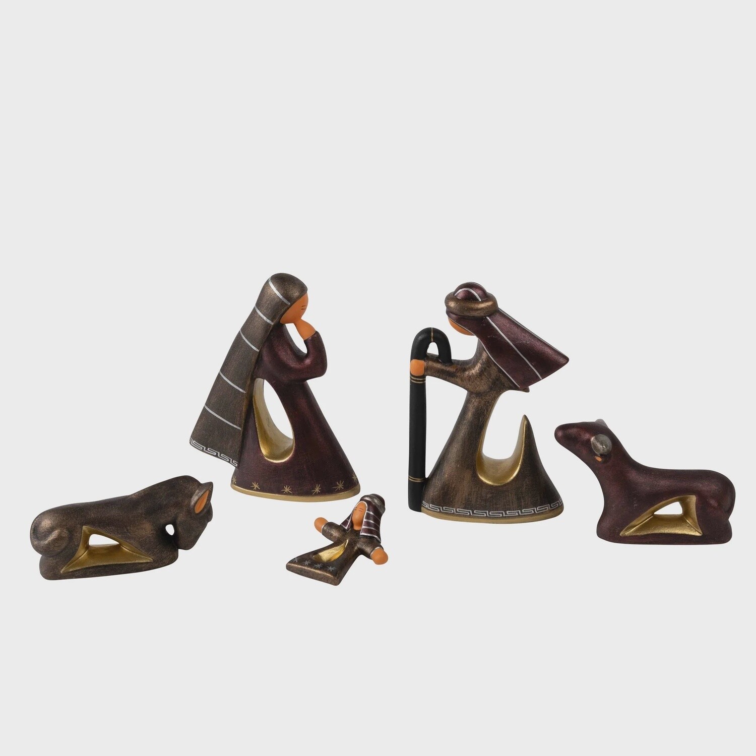 Serene Ceramic Nativity - Set of 5