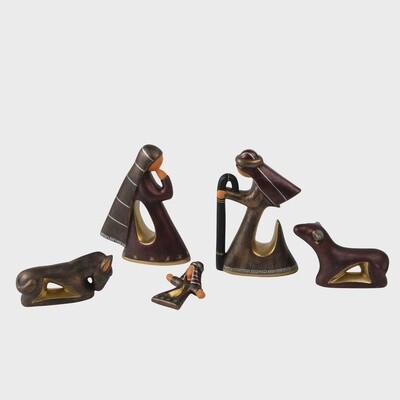 Serene Ceramic Nativity - Set of 5