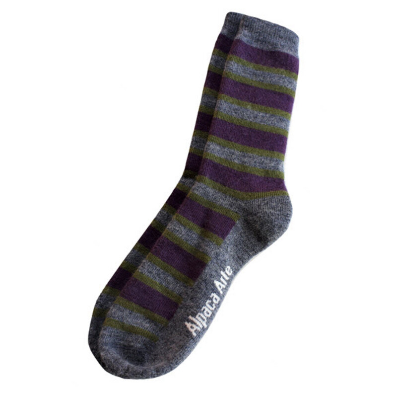 Alpaca Socks Stripe Denim