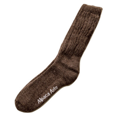 Alpaca Socks Solid Brown