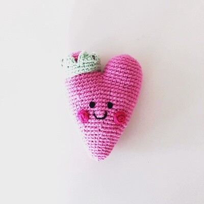 Plush Heart Crocheted Toy - Pink