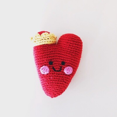 Plush Heart Crocheted Toy - Red