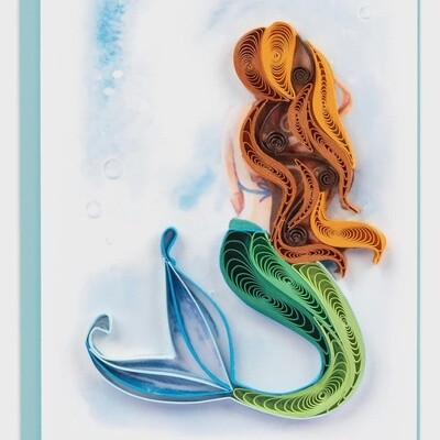 Mermaid Gift Enclosure Quilled Mini Card