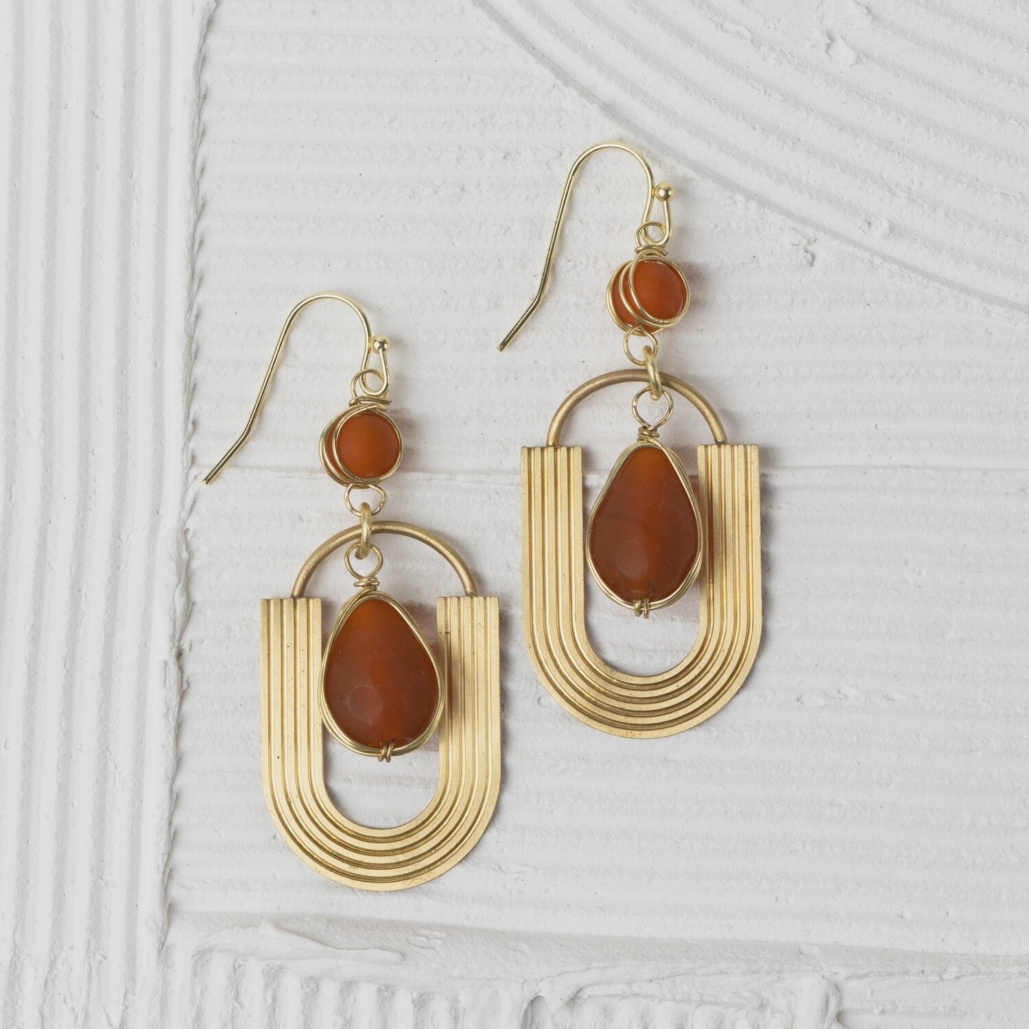 Adi Retro U-Shaped Drop Earrings