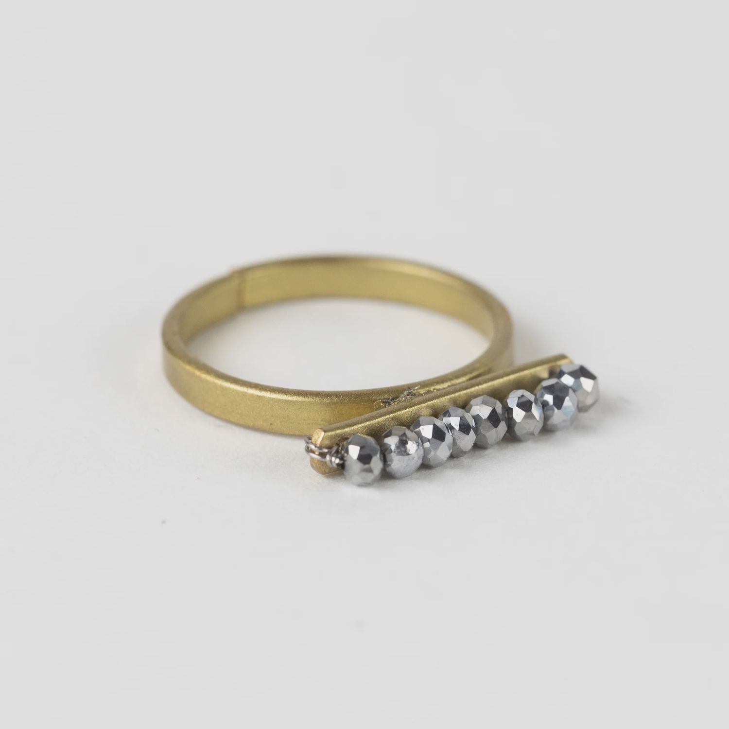 Taakat Silver Bar Brass Ring