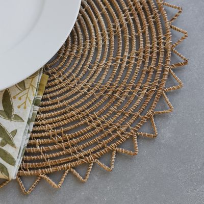 Sarpila Round Handwoven Palm Placemat