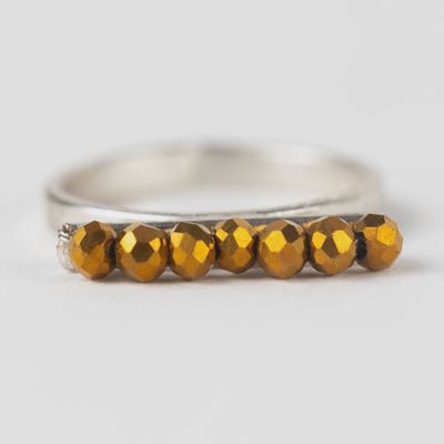 Taakat Gold Bar Silver Ring