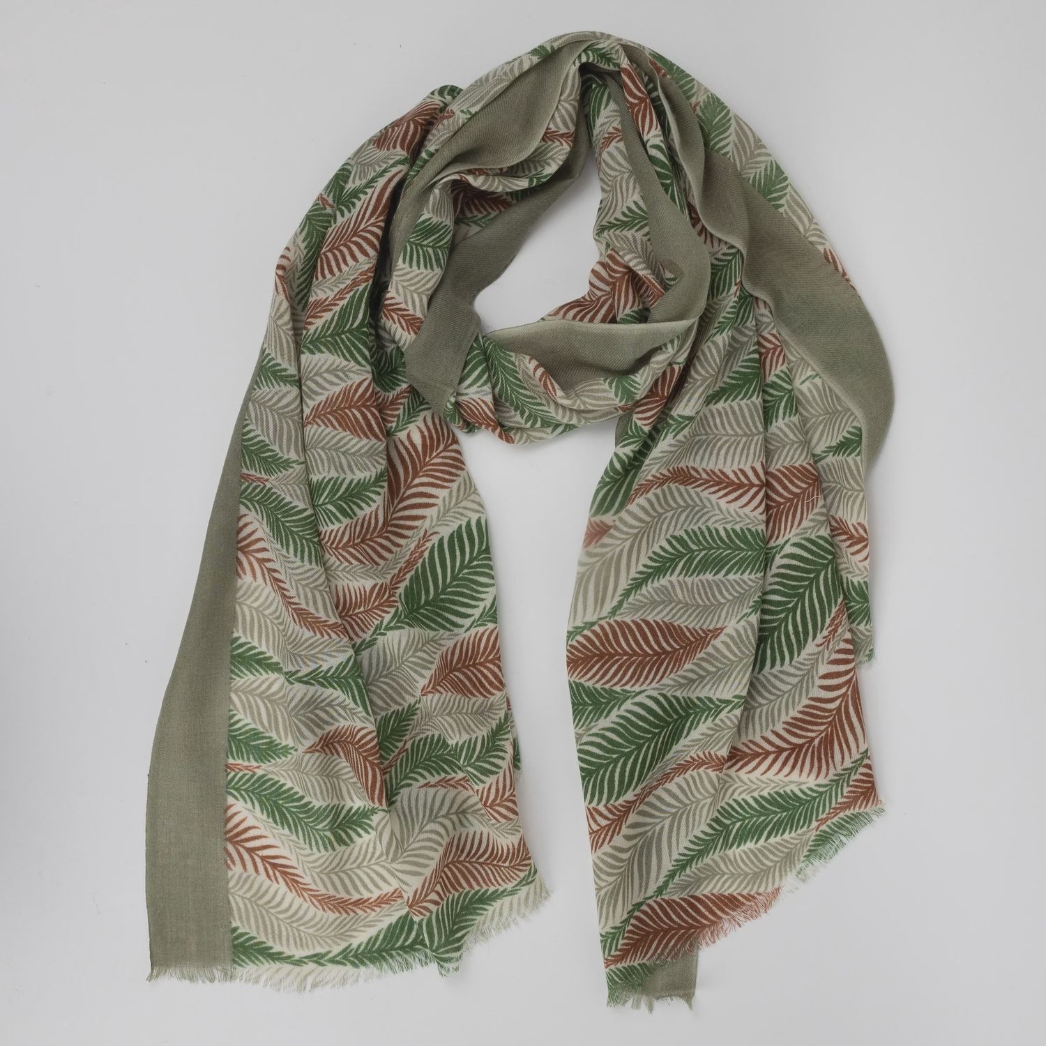 Hathelee Fern Lightweight Wool Scarf