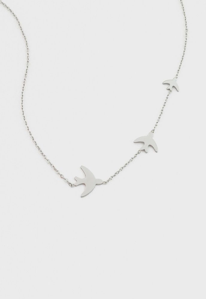 Swallow Trio Stainless Steel Necklace