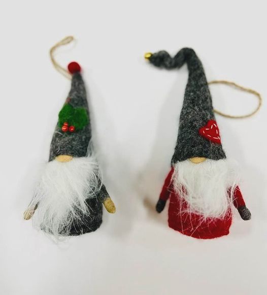 Holiday Ornament Felt Gnome Asst