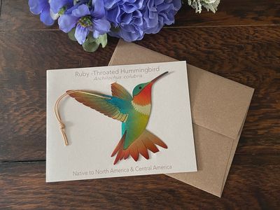 Ruby-Throated Hummingbird Ornament + Notecard