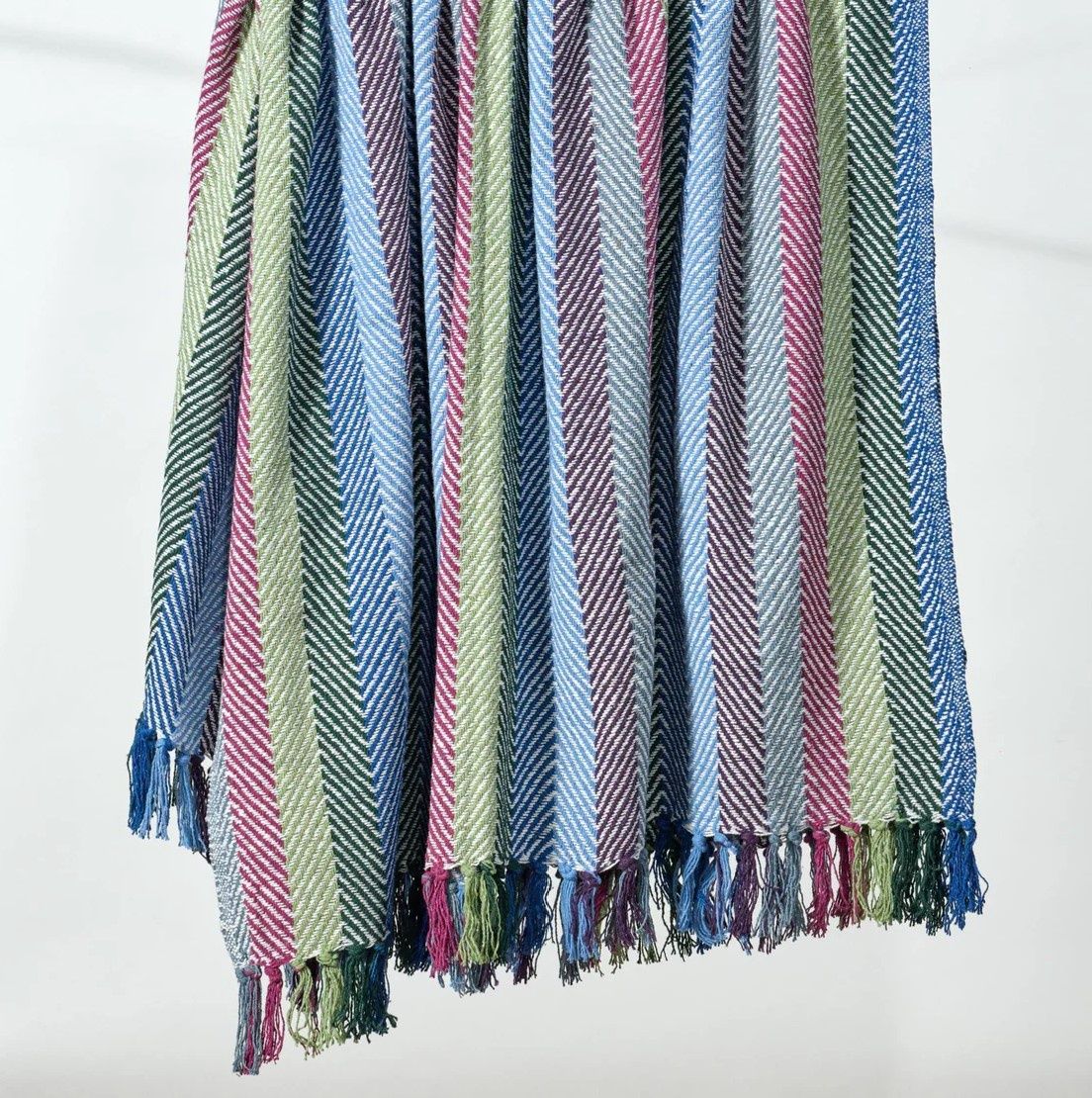 Striped Recycled Cotton Throw Blanket 60x50
