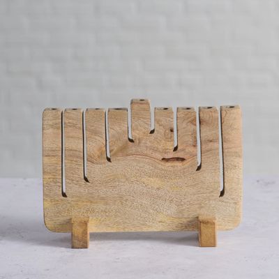 Modern Mango Wood Menorah