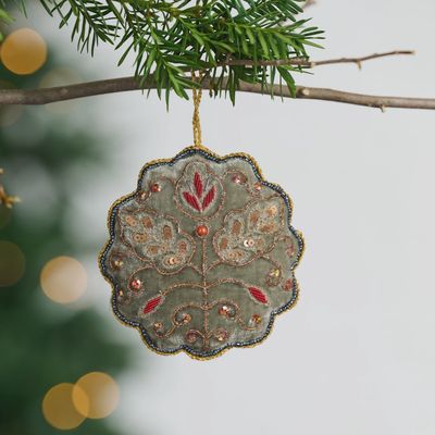 Modern Victorian Embroidered Ornament