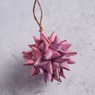 Supernova Folded Ball Ornament - Pink