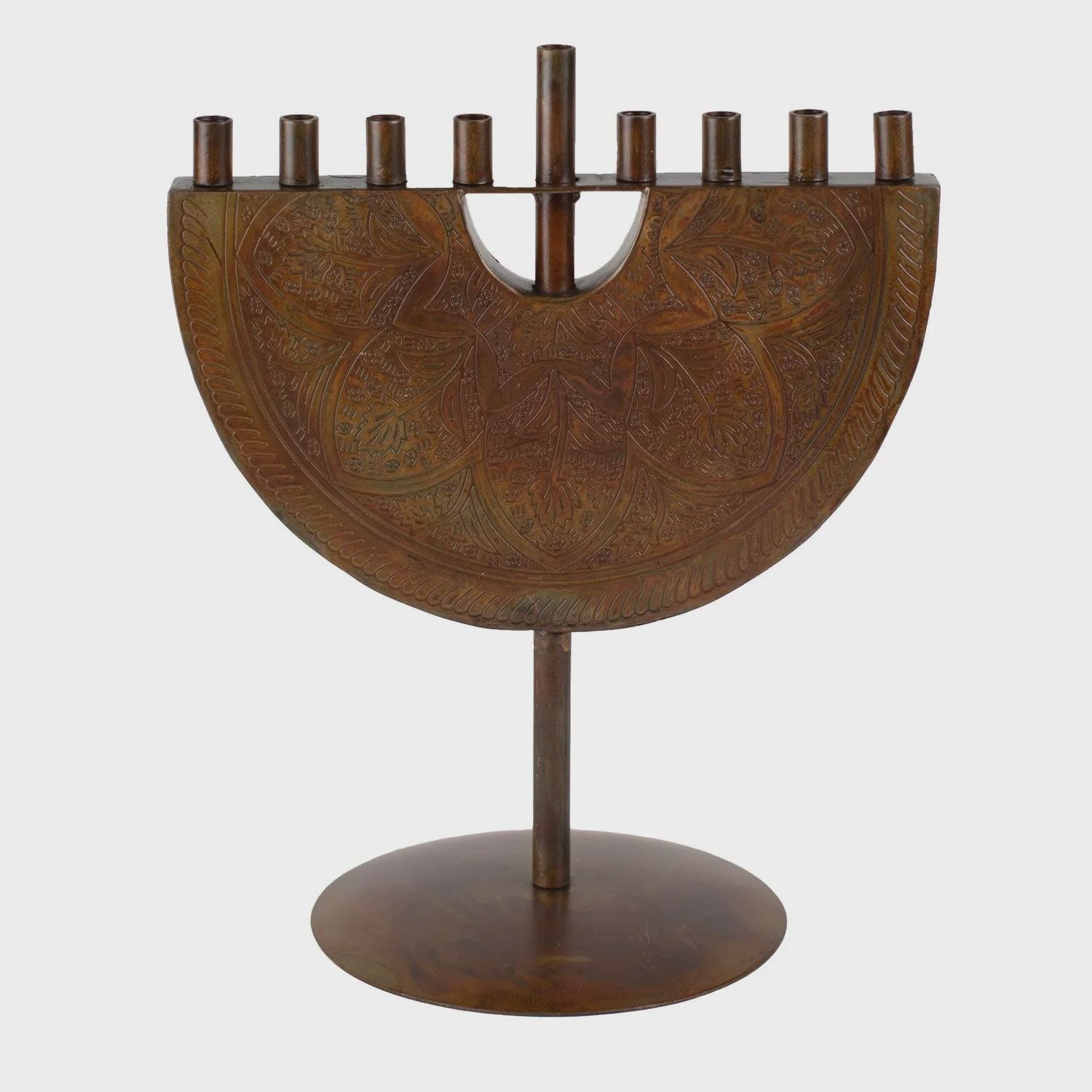 Engraved Iron Menorah