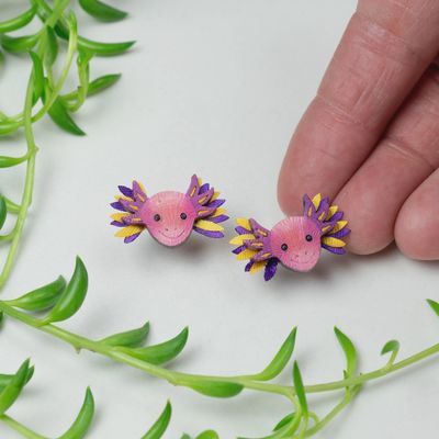 Axolotl Gourd Earrings Small