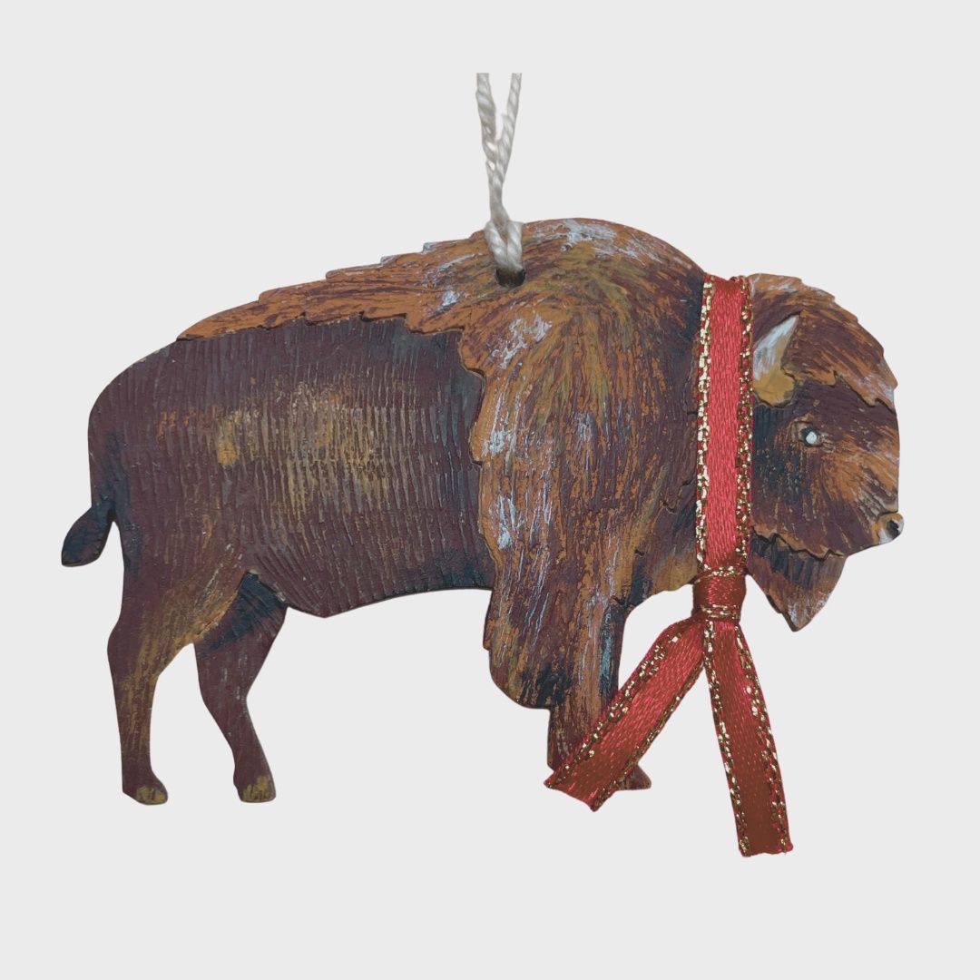 Bison Holiday Gourd Ornament