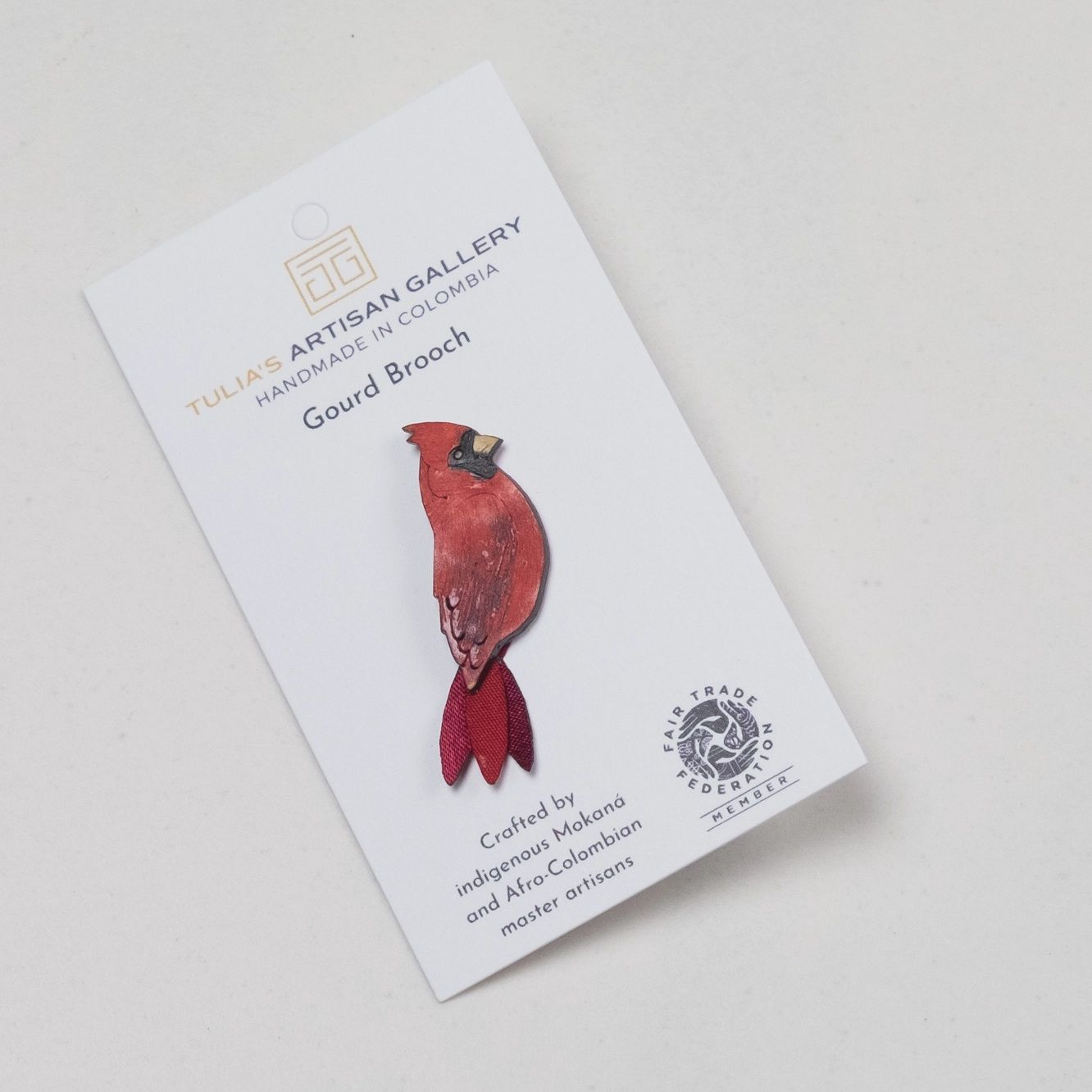 Cardinal Brooch Sm
