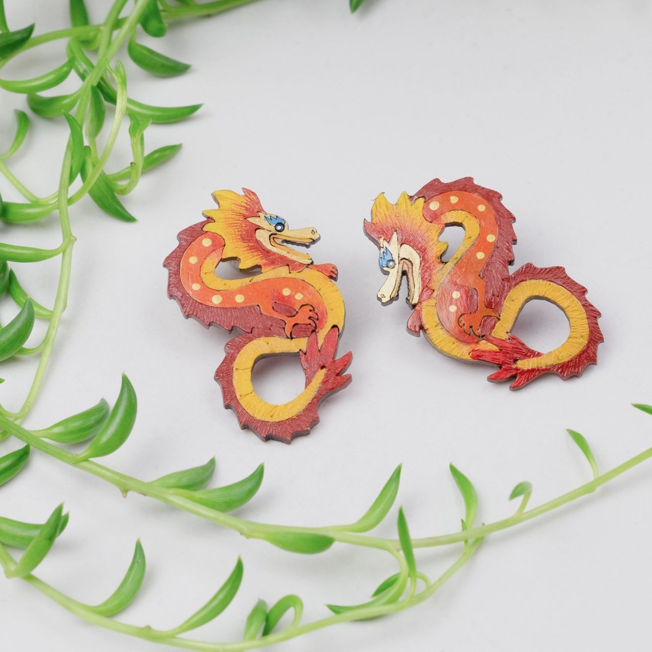 Dragon Gourd Earrings Large