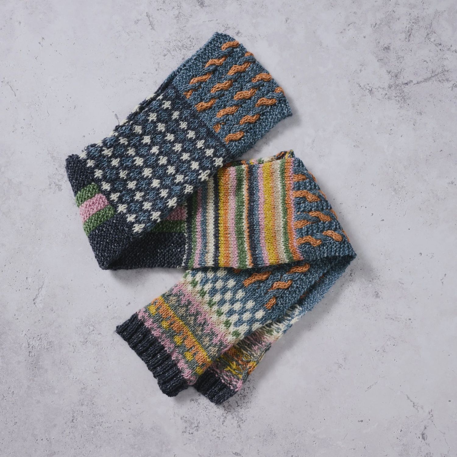 Amba Color Block Wool/Banana Fiber Scarf