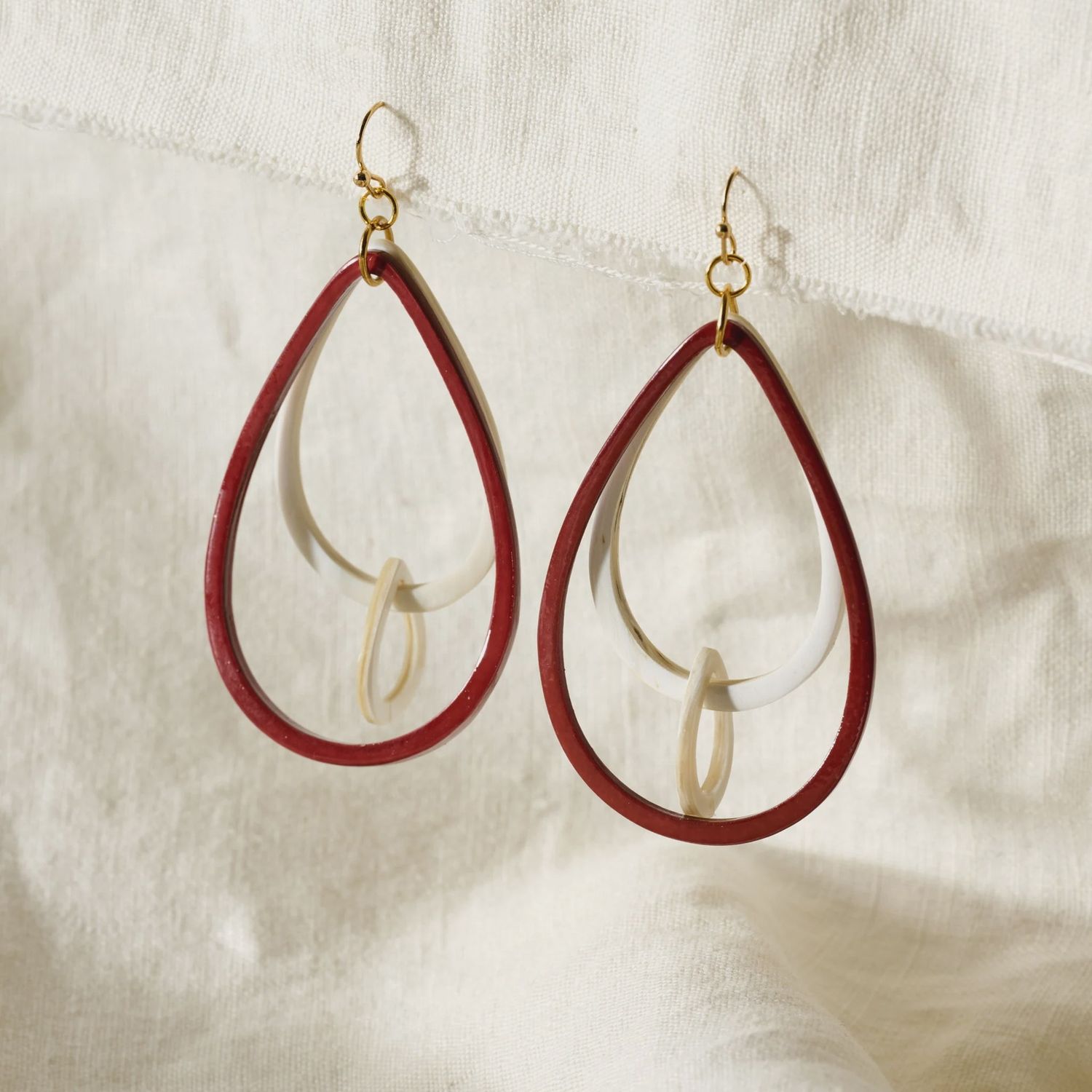 Hien Triple Teardrop Earrings