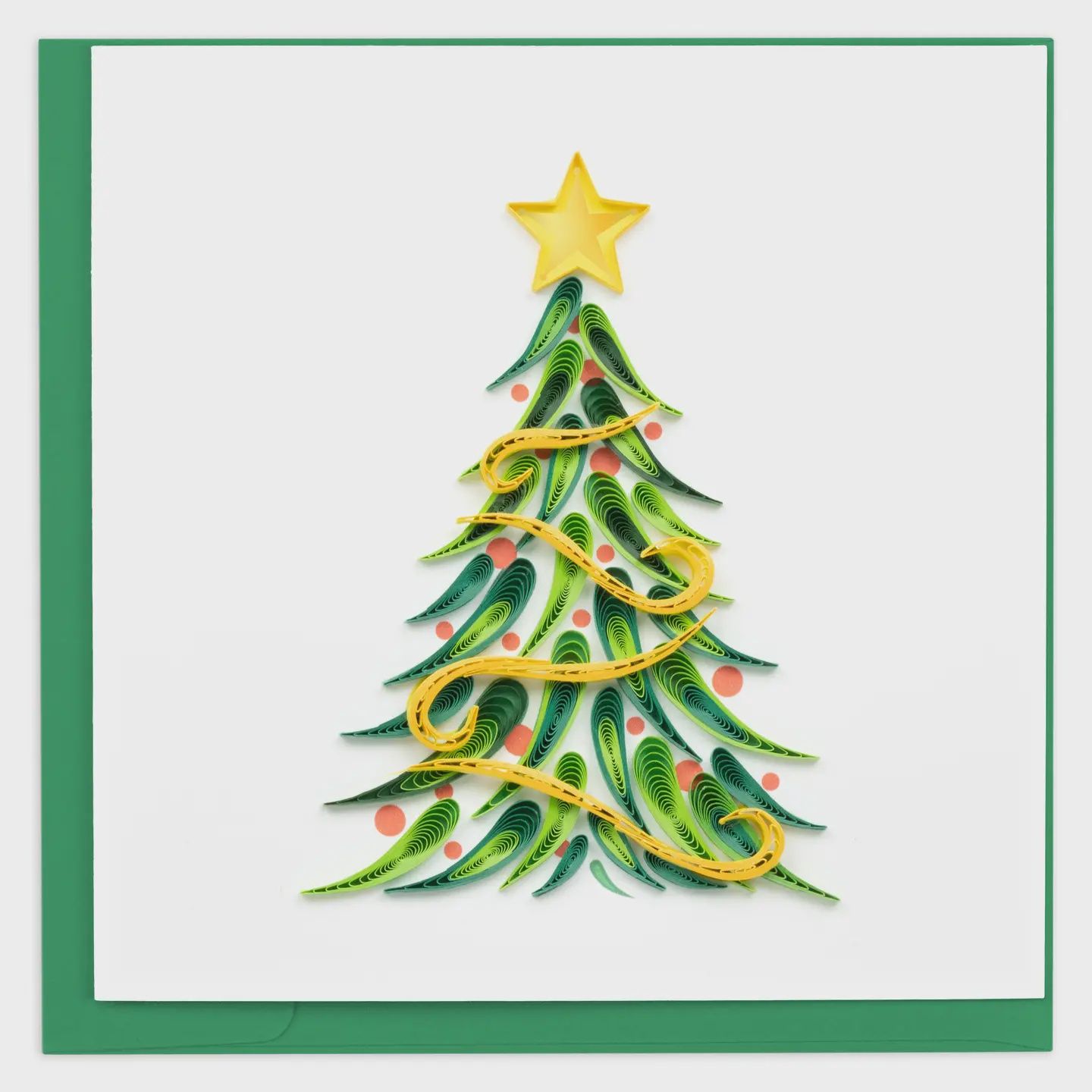 Gold Garland Christmas Tree Card