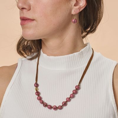 Lavender Seed &amp; Suede Necklace