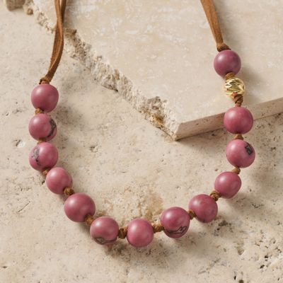 Lavender Seed &amp; Suede Necklace