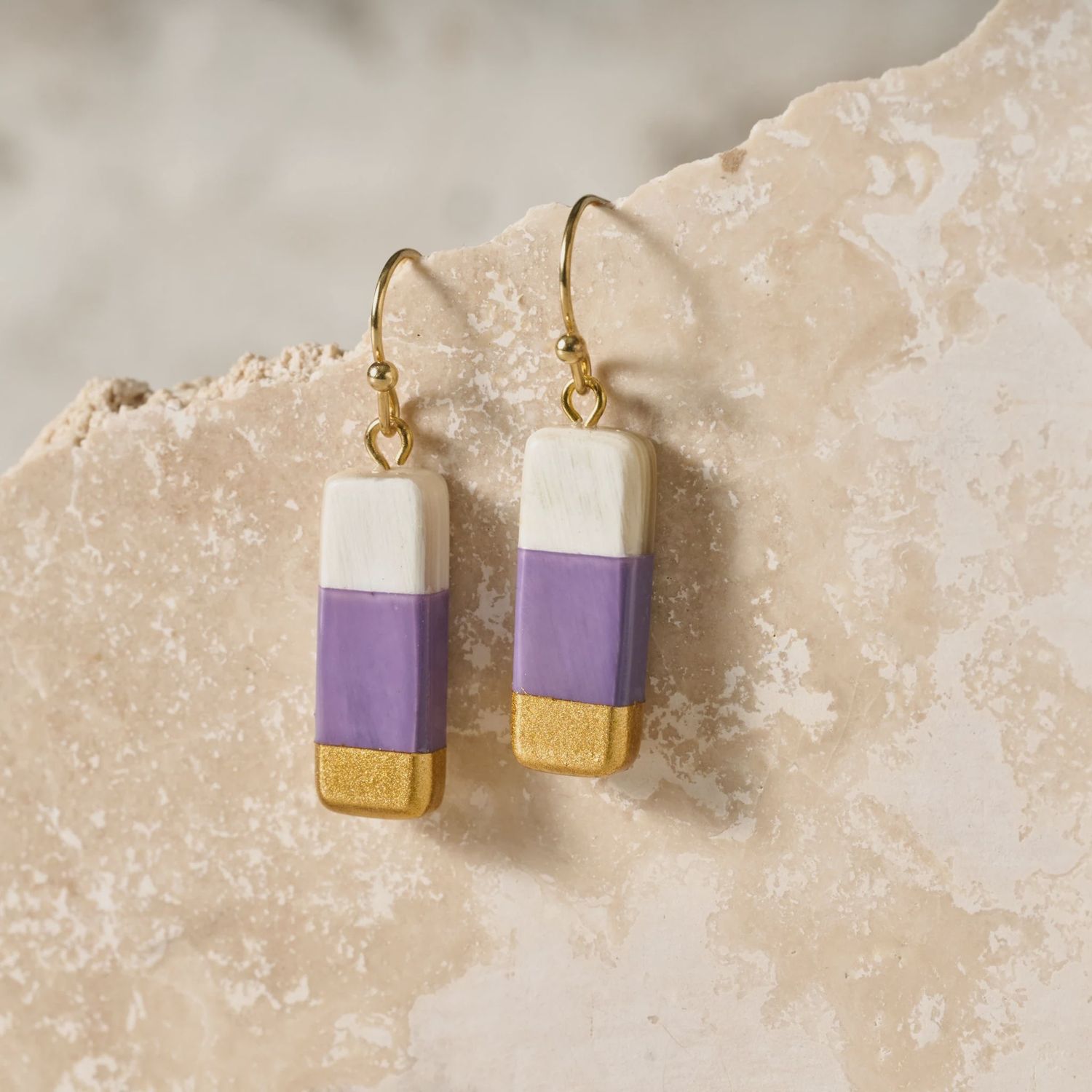 Diep Drop Earrings - Horn, Stainless Steel
