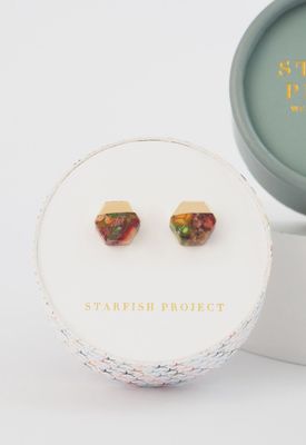 Sedona Stud Earrings in Sunrise Reds- Gold Plated