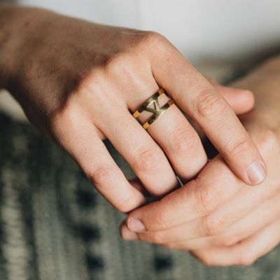 Brass Triangle Cuff Ring